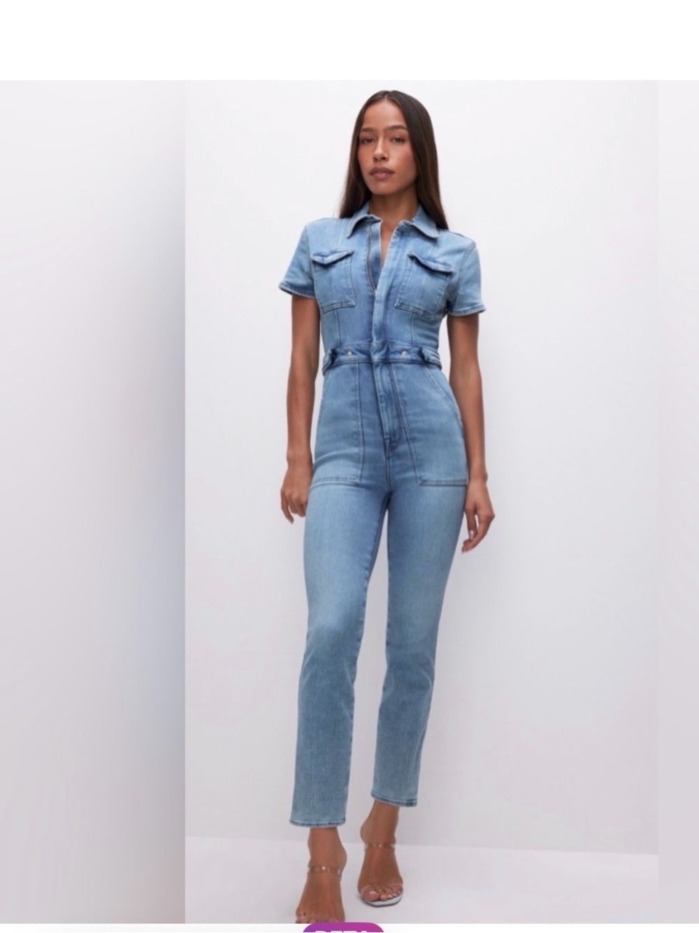 Good American Light Blue Denim Jumpsuit Overalls